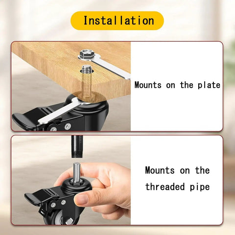 Installation guide for Heavy Duty Swivel Caster Wheels Built Tough For Everyday Hustle Rolls Smooth PU Rim with threaded stem