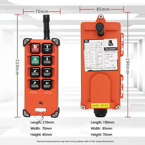 Beefed Up Wireless Crane Remote Control Kit With Eight Button 12V 24V Electric Hoist For Overhead Cranes 315MHz Receiver