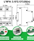 Heavy Duty Solar Disconnect Switch Rated For 125 Amps And 1000V DC with dimensions 3.15*2.13*3.05 inches and tinned copper wiring.