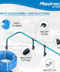 Leak Proof Shop And Garage Ready Air Piping Kit 3/4 Inch By 100 Foot HDPE Aluminum Air Line System components display
