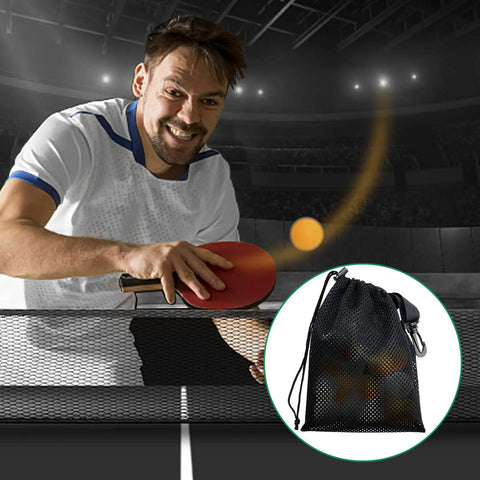 10 Pack Mesh Drawstring Bags With Clips Grab And Go Portable Nylon Storage Pouches for sports gear and table tennis accessories