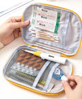 Open Must Have Emergency First Aid Bag Grab And Go Medical Kit With Customizable Compartments Lightweight Nylon Pouch Yellow