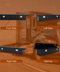 69 Inch Heavy Duty Crossover Aluminum Truck Toolbox With Rust Proof Secure Slam Latch Pickup Bed Storage Chest For Contractors Built To Thrash Real Deal Cargo Organizer, showing front, left, right sides and open view.
