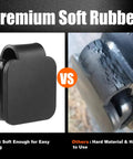 Comparison of premium soft rubber 2 Inch Trailer Hitch Cover Plug Cap For Universal 2x2 Receiver Tubes, highlighting material difference.