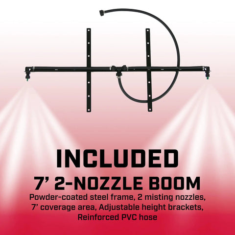 7-foot two-nozzle boom attachment for 40 Gallon Farm Sprayer With Two Nozzle Boom And 2.5 GPM Pump For Lawn Care