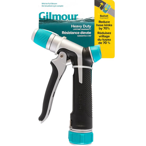 Front Control Garden Hose Nozzle With Adjustable Spray Pattern, Ergonomic Non Slip Grip, One Hand Trigger Lock, Built To Last Metal Sprayer