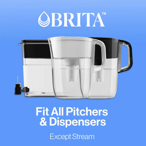 Standard Water Filter Replacement For Home Pitchers And Dispensers Delivers Great Tasting Healthier Water, BPA-free pitcher shown