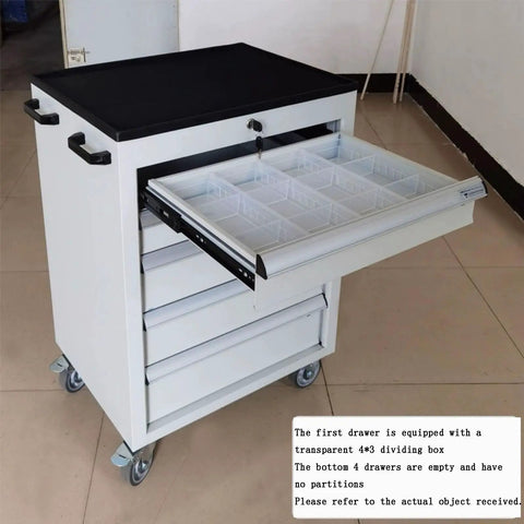 Rolling Tool Organizer Cart With 5 Drawers Wheeled Tool Cabinet Box With Tray Large Workshop Storage Chest for mechanics and home garages