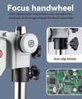 Pro Grade Stereo Microscope With Trinocular Setup For Soldering And PCB Work Camera Ready Heavy Duty Precision Microscope For Microelectronics And Detailed Inspection Eye Friendly Eyepieces, focus handwheel