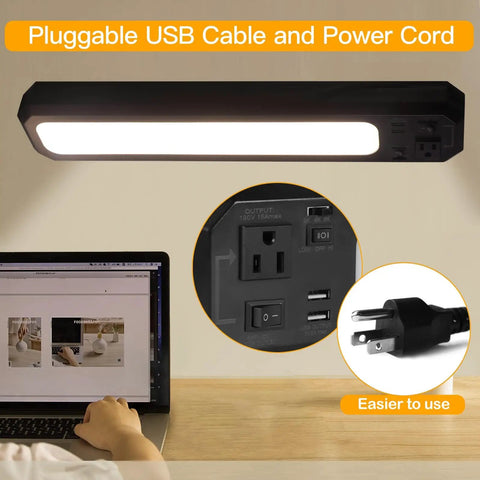 18 Inch Plug In Under Cabinet Lighting With 1000 Lumen LED 5 Foot Cord Dual USB Ports 120V 3 Prong Outlet And 3000K 4000K 5000K