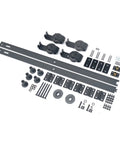 Space Saver Bi-Folding Barn Door Hardware Kit In Black Finish For Four Interior Doors, 75-1/2 Inch Rail With Top Mount Rollers
