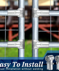 12 Pack End Rail T Clamp For One And Three Eighths Inch Chain Link Fence OD Pipe Galvanized T Connectors installed