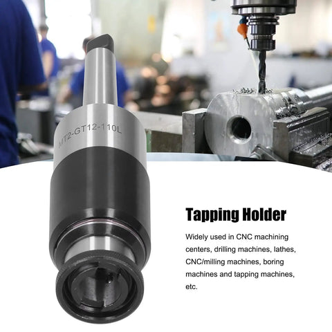 MT2 Morse Taper Shank GT12 110L Collet Chuck Holder with CNC lathe in background