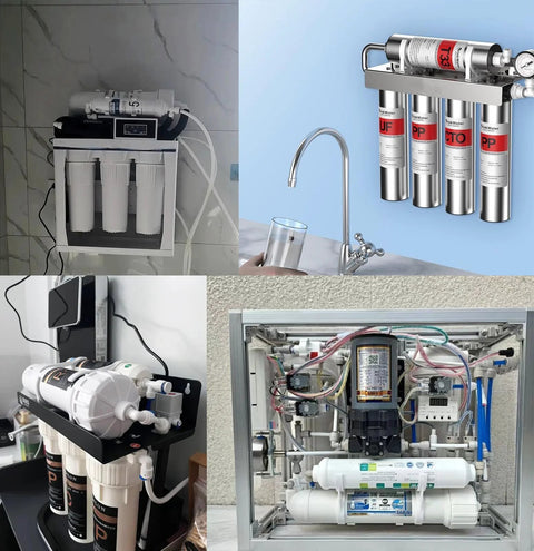 RO water line tubing and push-to-connect fittings kit, 3/8" OD, 30 ft tubing with 11 connectors for reverse osmosis systems.
