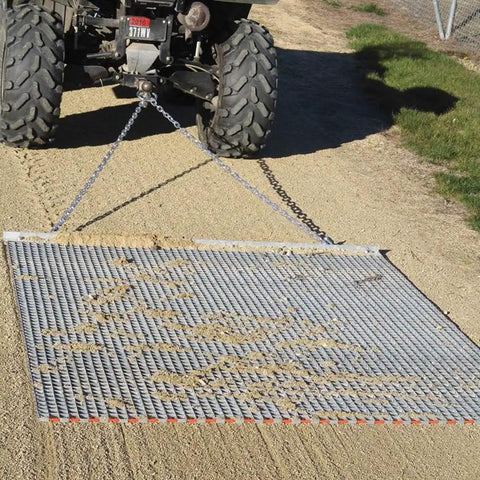 Ultra Heavy Duty ATV UTV Field Surface Leveling Drag Mat With Zinc And Steel Build Five Feet By Four Point Five Feet Tow Chain