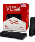 Wobble Wedges Flexible Plastic Shims 30 Pack for Home Improvement and DIY Projects Black Leveling Spacers shown with box