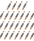 Top Shelf Heavy Duty Twenty Five Pack M6x40mm Zinc Alloy Cam Lock Screws for Furniture Assembly Woodworking Cabinet Joints Drawer Units Slick Grey Hardware Kit arranged in a grid.