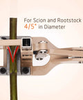 V Cut Grafting Tool For Large Branches Full Metal Body With SK5 Blade cutting 4/5 inch scion and rootstock, side view