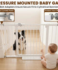 Extra Wide Baby Gate For Stairs And Doorways 29.7 To 46 Inch Adjustable Pressure Mounted Walk Through Pet Gate with dog and toddler