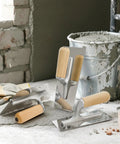 Three Piece Venetian Plaster Trowel Set With Stainless Steel Finishing Trowels And Wooden Handles, 1 mm Thick Construction Tools