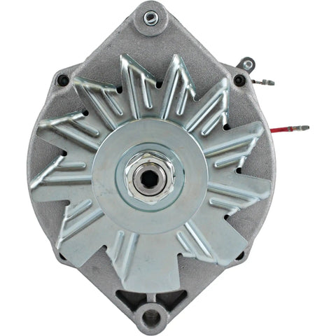 Delco Marine 12V 105 Amp 10SI Three-Wire Alternator Replacement for Volvo Penta Mercruiser Boats, front view showing fan detail