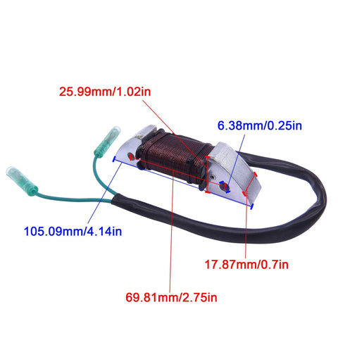 Outboard Engine Alternator Charge Coil For Mercury Mercruiser Mariner 6HP 8HP 9.8HP 2 Stroke Boat Rig, coiled wire view