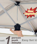 Focus on easy setup mechanism for 12x12 Pop Up Gazebo On Clearance, Easy Up Metal Frame Outdoor Shelter With Waterproof Canopy.