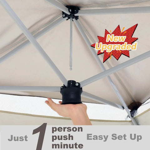 Focus on easy setup mechanism for 12x12 Pop Up Gazebo On Clearance, Easy Up Metal Frame Outdoor Shelter With Waterproof Canopy.