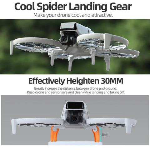Foldable Landing Gear Extensions For Flip Drone Adds 30mm Height Propeller Protection Obstacle Sensor Safe Design Pro Grade Ultra Light Gray Legs