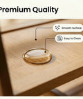 Smooth surface of the Three Tier Bamboo Matcha Station Organizer For Kitchen Countertop And Tea Bar All In One Shelf For Matcha