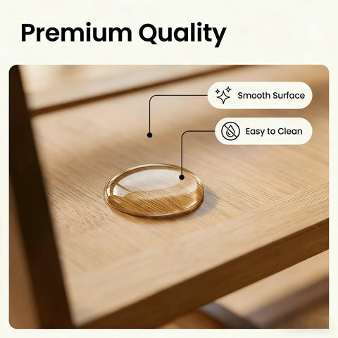 Smooth surface of the Three Tier Bamboo Matcha Station Organizer For Kitchen Countertop And Tea Bar All In One Shelf For Matcha