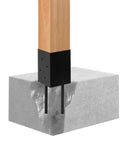 Sturdy 4x4 Post Base Anchor Ground Spike for Concrete Decks and Fence Posts, Black Powder Coated Steel, Fits 3.5x3.5 Wood Posts