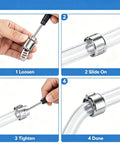 Heavy Duty 40 Pcs Hose Clamp Set Includes Premium 304 Stainless Steel Worm Gear Clamps For Intercooler Plumbing Fuel Lines And Tubes In Sizes From 1/4 Inch To 1-1/8 Inch For Super Durable Sealing Solutions. installed on clear tubing