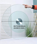 24 Inch Heavy Duty Lazy Susan 360-Degree Turntable With Tempered Glass And Silent Bearings held upright against white wall