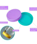 9 Regular Mouth Mason Jar Lids With Silicone Ring Thickened Leakproof Gray Plastic Lids 70mm Fit Ball Kerr And More For Canning, Preserving, And Storing Food Must Have, purple and teal lids