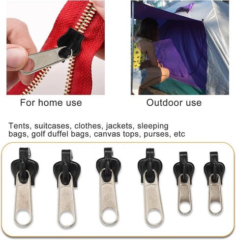 12 Piece Black Zipper Repair Kit With Replacement Sliders And Teeth Universal Fit For Jackets, Bags, Backpacks, Crafts