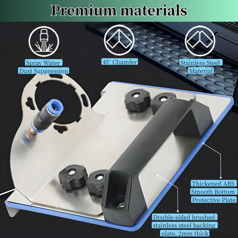 45 Degree Tile Chamfering Tool For Type 100 Angle Grinder, with stainless steel body and ABS protective plate for precise cuts