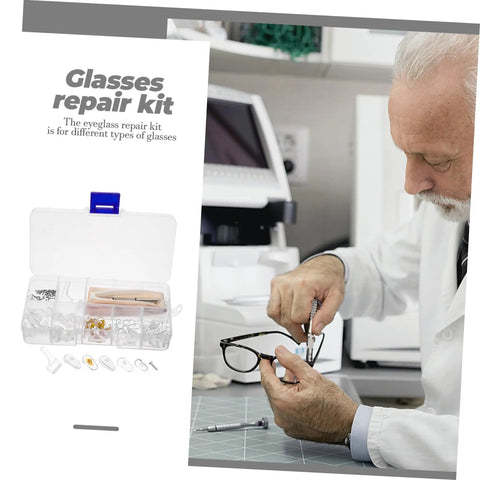 Eyeglass Repair Kit With Nose Pads, Screws, Screwdriver, Cleaning Cloth, and Versatile Eyewear Accessories for Quick DIY Fixes