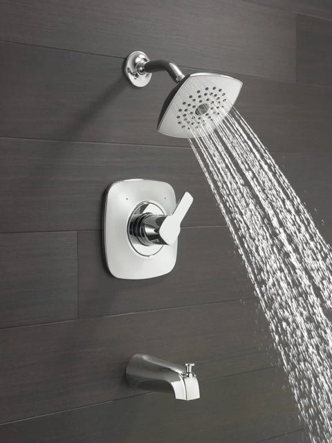Modern Single Handle Chrome Tub And Shower Trim Kit With Single Spray Touch Clean Shower Head Valve Not Included Rough In Valve Sold Separately