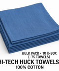 Blue 100 Percent Cotton Huck Towels For Window Cleaning Bulk Pack Ten Pound Box