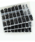 Heavy Duty 12.9 Grade Black Hex Socket Cap Screws Nuts Set M2.5 To M6 DIN912 2500Pcs Mixed Sizes High Strength Carbon Steel With Wear Resistant Black Finish Anti Rust And Anti Oxidation Includes Matching Nuts For Wide Assembly Use M3 M4 M5, assorted in organizer