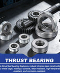Four Pack Thrust Tapered Roller Bearings With Full Complement Balls, 1.57 Inch Bore, 2.44 Inch Outer Diameter, 0.55 Inch Width, Chrome Steel Case Hardened, Built Tough High Temp Wear Resistant Bearings stacked with gears