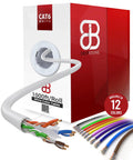 Cat6 Ethernet Cable 1000ft Bulk White, High Speed 550MHz UTP Cable, 23AWG CCA Conductors in Pull Box Pack