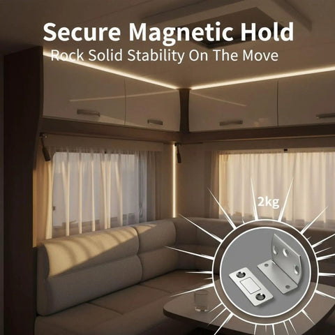 Secure Magnetic Hold featuring a strong metal latch with a 2kg capacity for stability in moving furniture.