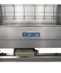Heavy Hitter Ultrasonic Blind Cleaning System With Dual Drainage Tanks Industrial Grade Transducers And Digital Timer front view in stainless steel.