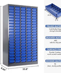 Heavy Duty 100 Drawer Parts Storage Cabinet With Alloy Steel Frame And Thick ABS Drawers For Nuts And Bolts Anti Slip Stops