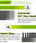 10 Piece Metric Hex Bit Set With One Quarter Inch Shank S2 Steel Magnetic Tips Long Allen Wrench Drill Bits Range 12mm To 1.5mm For Ikea Furniture Assembly