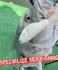 Slow Sinking Glide Bait With Fur Tail Lifelike Fishing Tackle for Trout Shad Bass Musky 6.7 Inch hooked in fish mouth