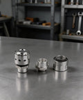 Solid NPT Threaded Breather Cap Reducer For Hydraulic Oil Tank Vent Filter 40 Micron Filtration, showing various angles of components.