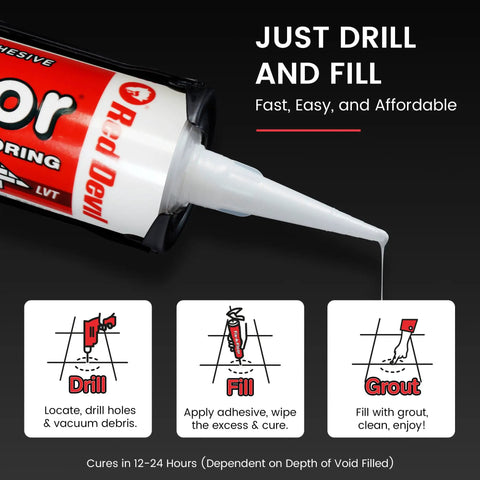 Fix-A-Floor Loose Tile Repair Adhesive For Rebonding Tile Porcelain Ceramic Marble Stone And Wood Floors With Custom Tip 10.1 Oz